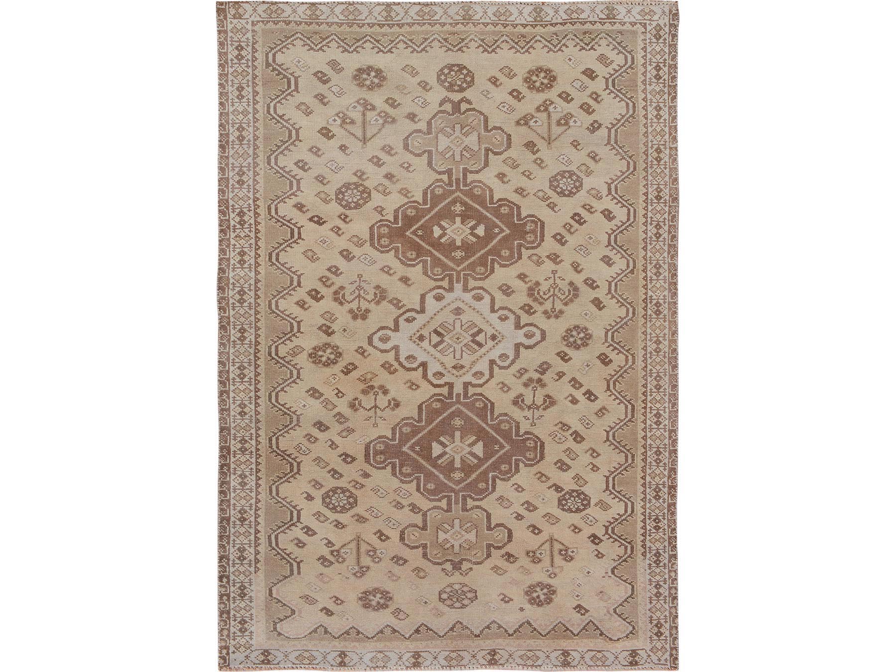 【Vintage】Hand Knit Rug 170×100 5'x7'5